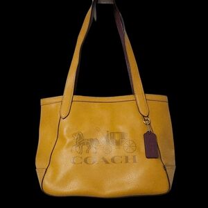 COACH Leather Colorblock Horse  & Carriage Handbag Purse